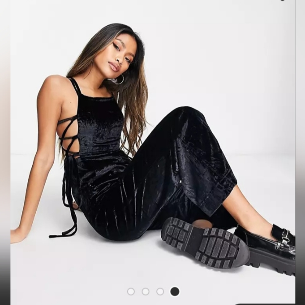 Free people black velvet jumpsuit - Picture 4 of 15